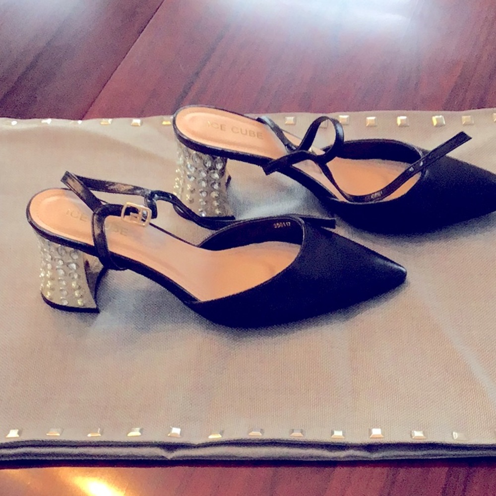 Jeweled heel sandals